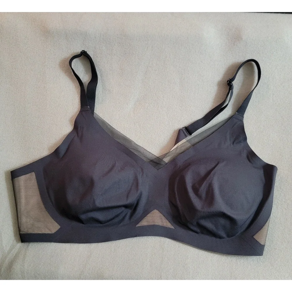 HoneyLove Runway Cross Over Bra Size XL Undergarment‎ GUC Black Comfort Lined